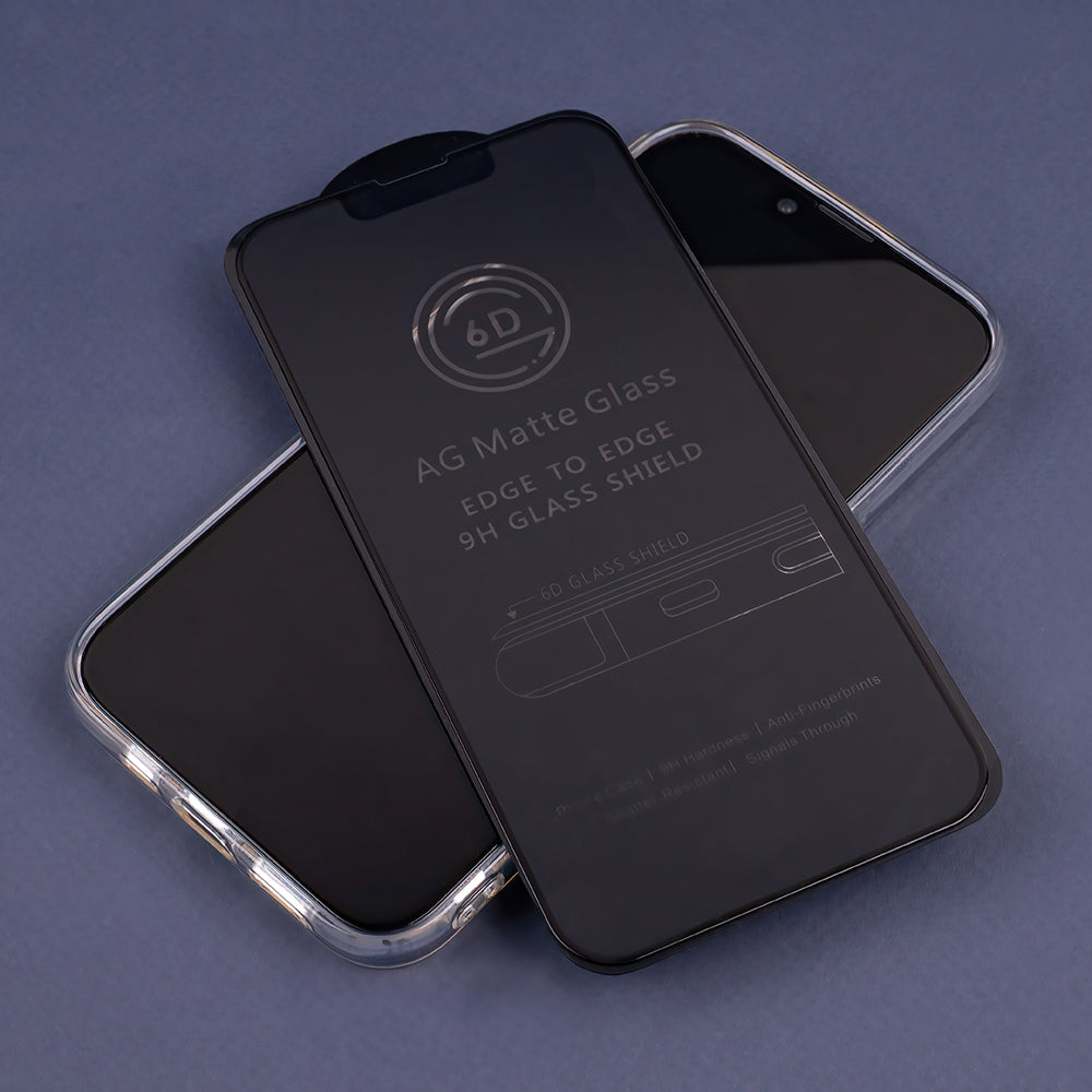 Vetro temperato Matto 6D per iPhone Xr / 11 black frame