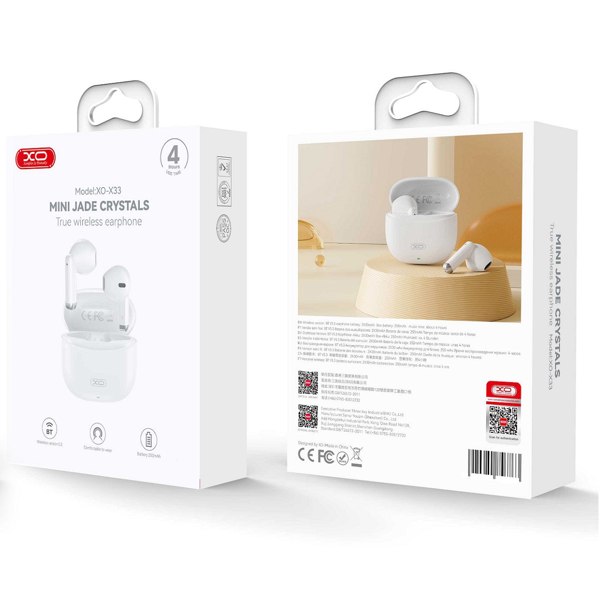 Auricolari Bluetooth earphones XO-X33 TWS white