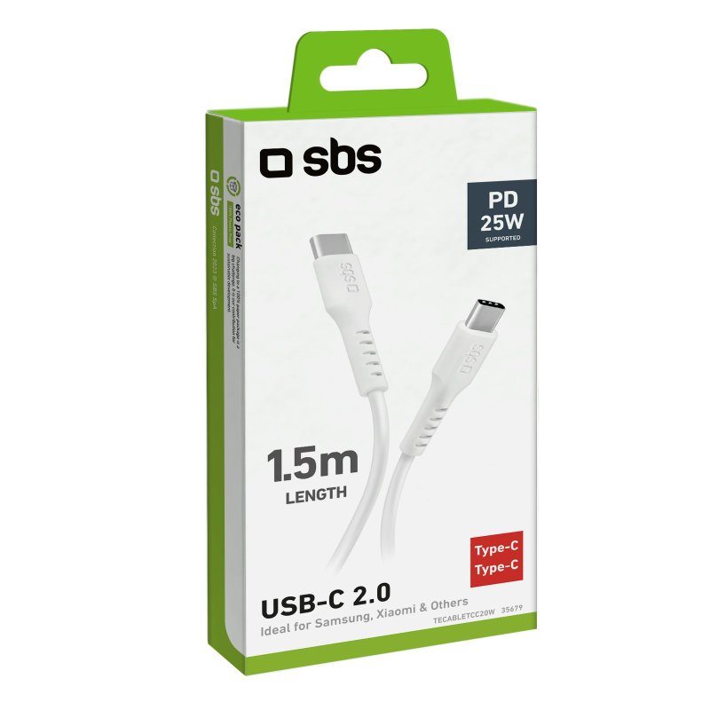 Cavo dati Type-C - Type-C 1,5m Bianco SBS