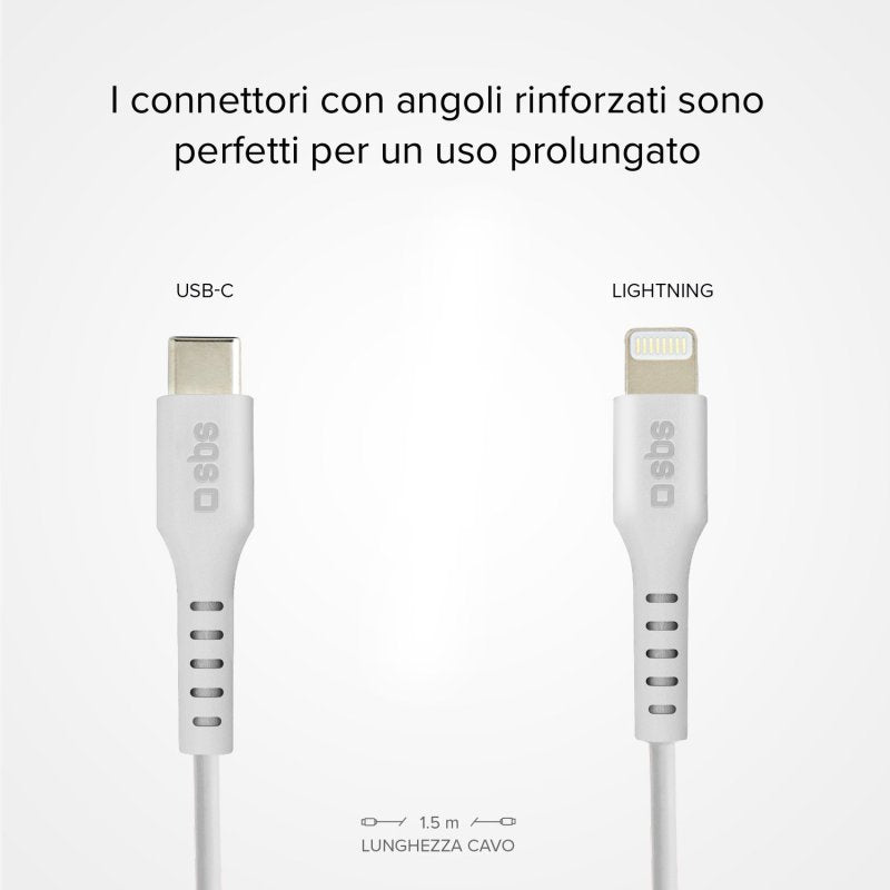 Cavo dati e ricarica USB-C a Lightning MFI SBS 1mt