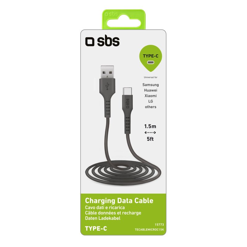Cavo dati USB 2.0 - Type-C 1,5m Nero SBS