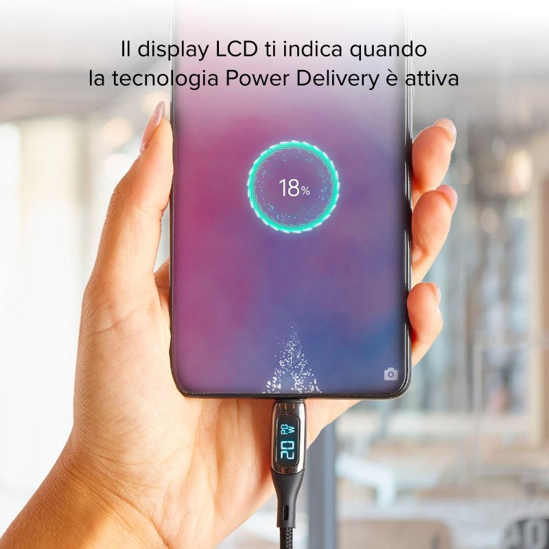 Cavo dati e ricarica con Power Delivery 100 Watt SBS - Connettori USB-C maschio