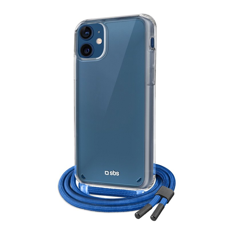 Cover trasparente con laccio da collo colorato per iPhone 12/12 Pro SBS