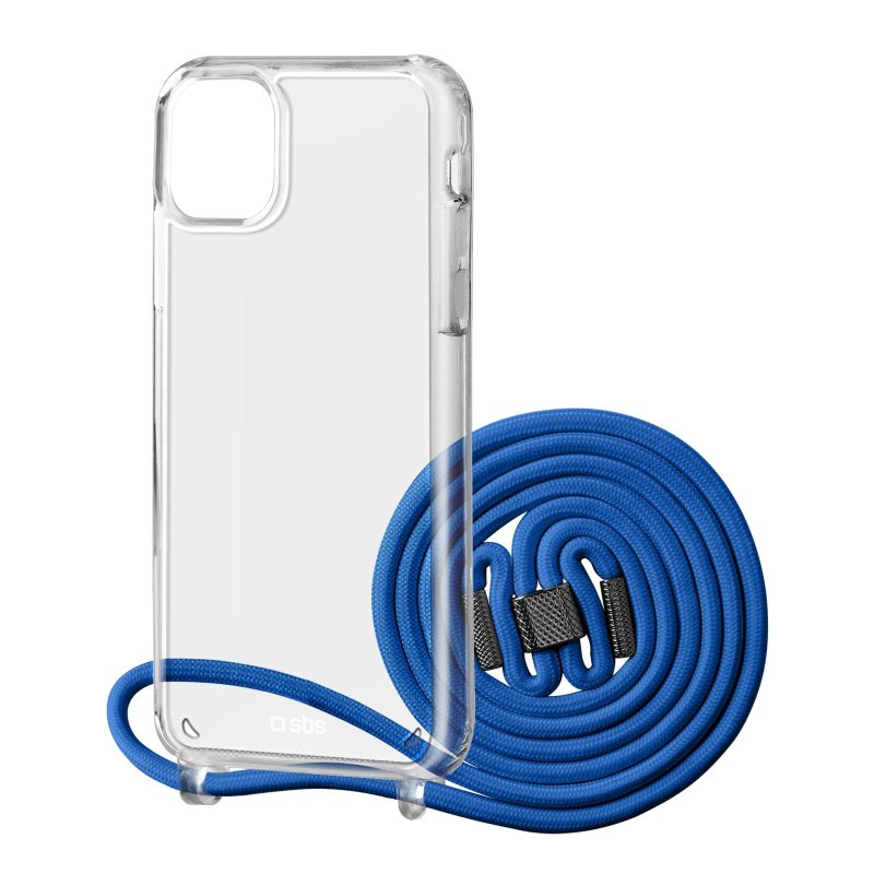 Cover trasparente con laccio da collo colorato per iPhone 12/12 Pro SBS