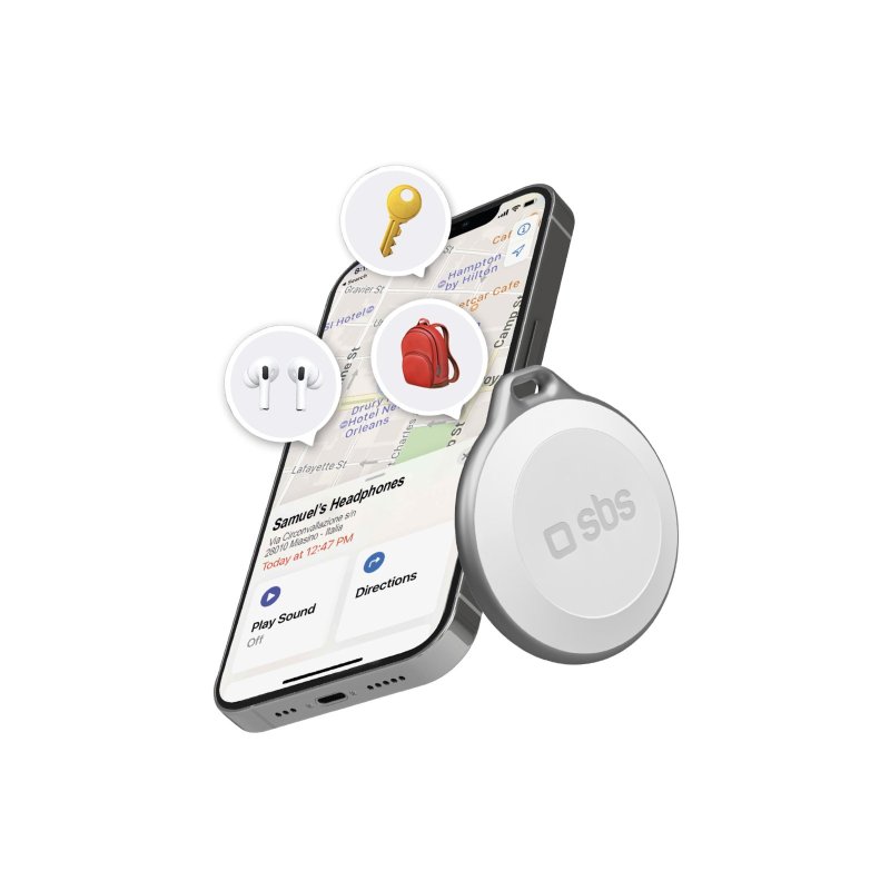 Localizzatore Bianco di oggetti water resistant compatibile con Apple Find My Dov'e