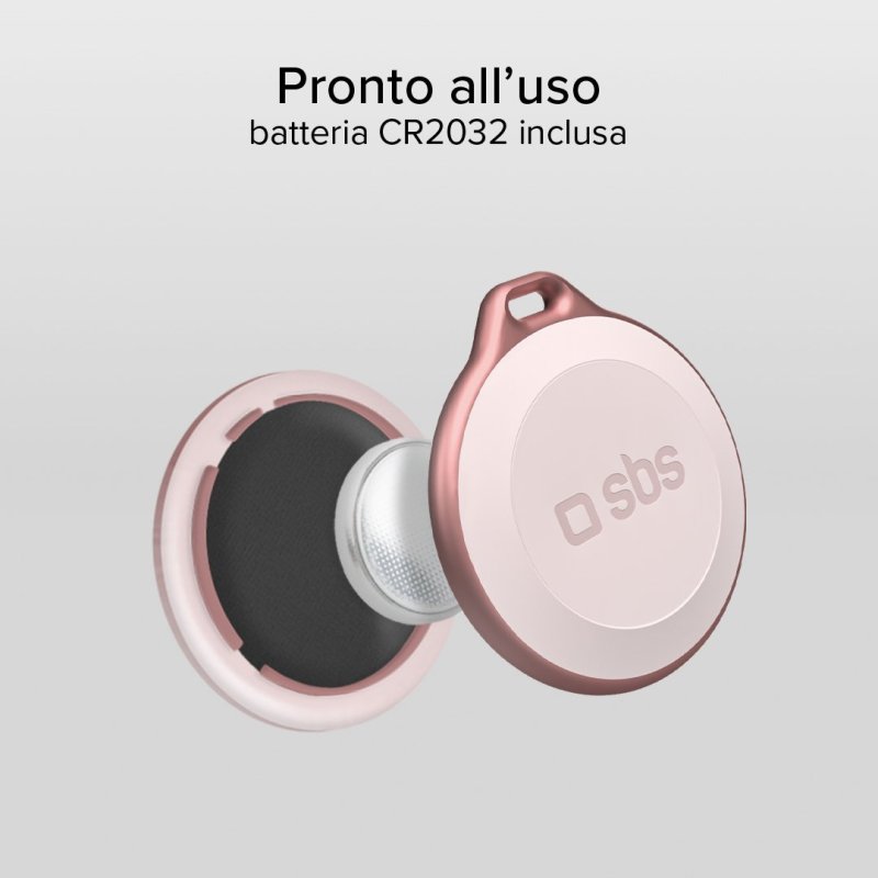 Localizzatore Rosa di oggetti water resistant compatibile con Apple Find My Dov'e