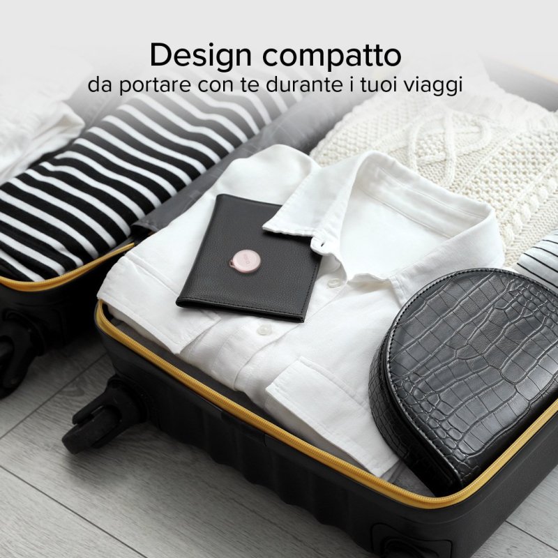 Localizzatore Rosa di oggetti water resistant compatibile con Apple Find My Dov'e