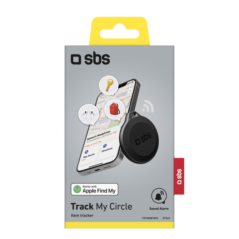 Localizzatore Nero di oggetti water resistant compatibile con Apple Find My Dov'e