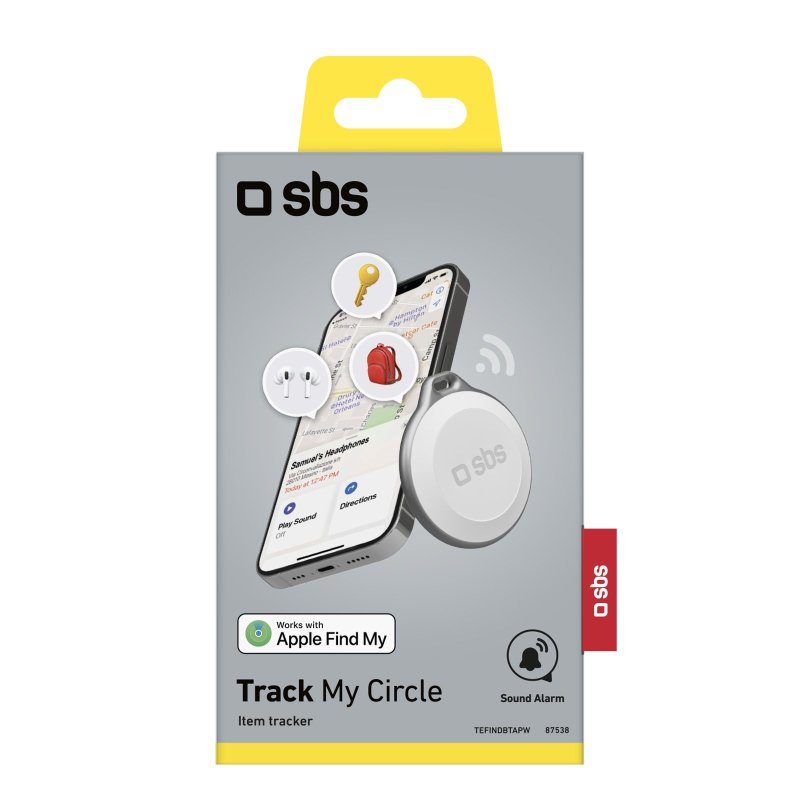 Localizzatore Bianco di oggetti water resistant compatibile con Apple Find My Dov'e