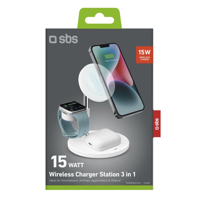 Stazione di ricarica wireless verticale 3 in 1 SBS