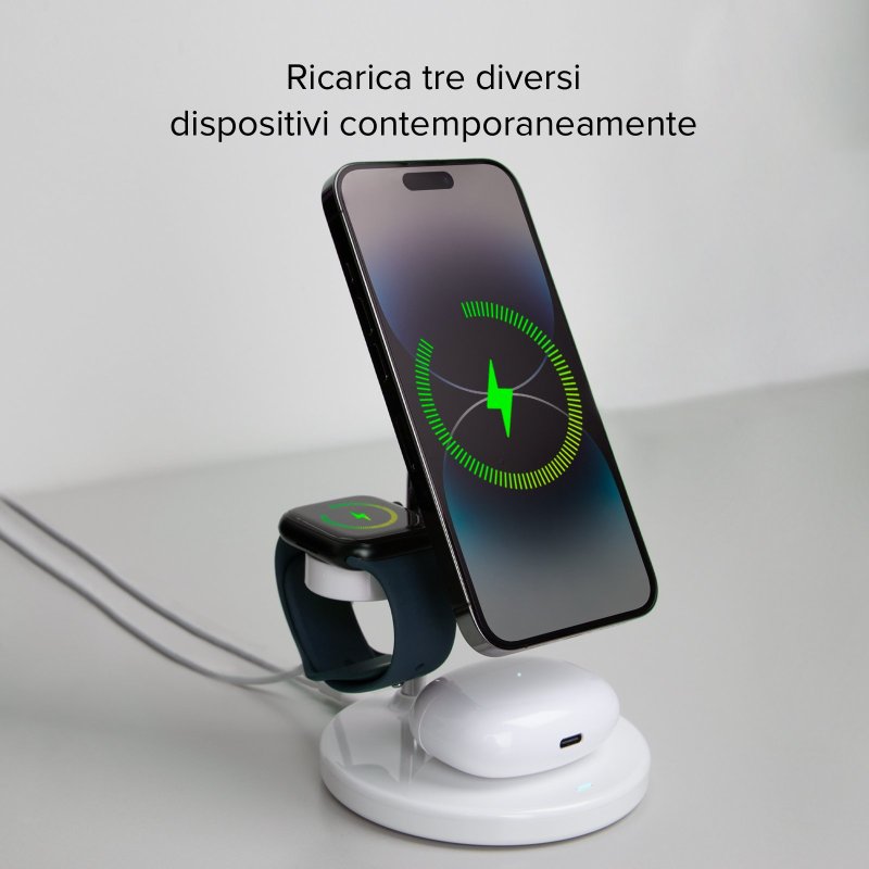 Stazione di ricarica wireless verticale 3 in 1 SBS