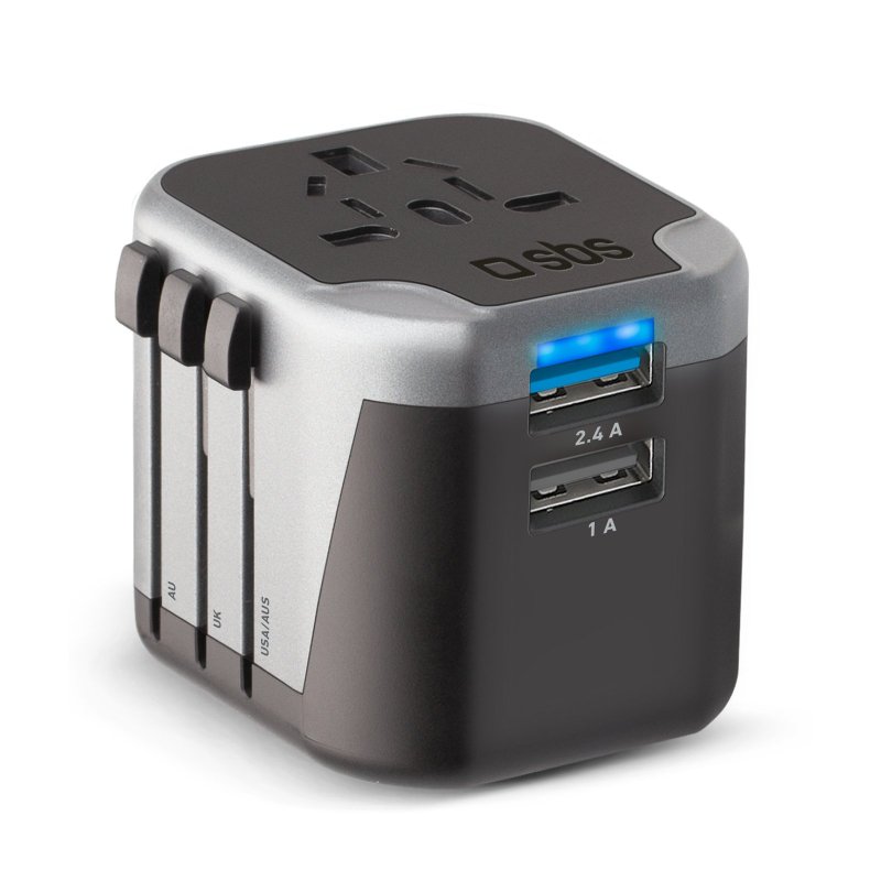 Universal Travel Adapter 12W EU, UK, ES e AUS SBS
