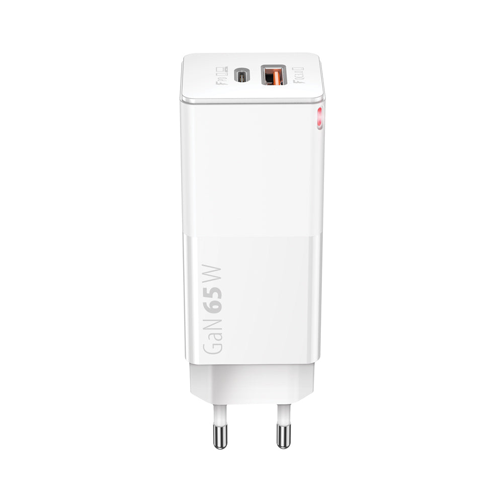 Caricatore Forever Core PD+ QC 3.0 GaN Fast charger 1x USB 1x USB-C 65W white
