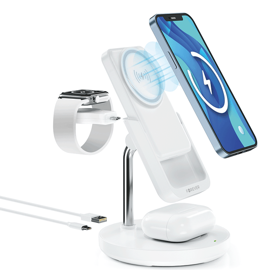 Forever MACS-100 srtazione di ricarica auricolari apple watch iphone 5in1