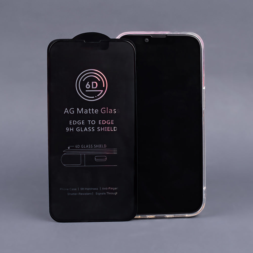 Vetro temperato Matto 6D per iPhone Xr / 11 black frame