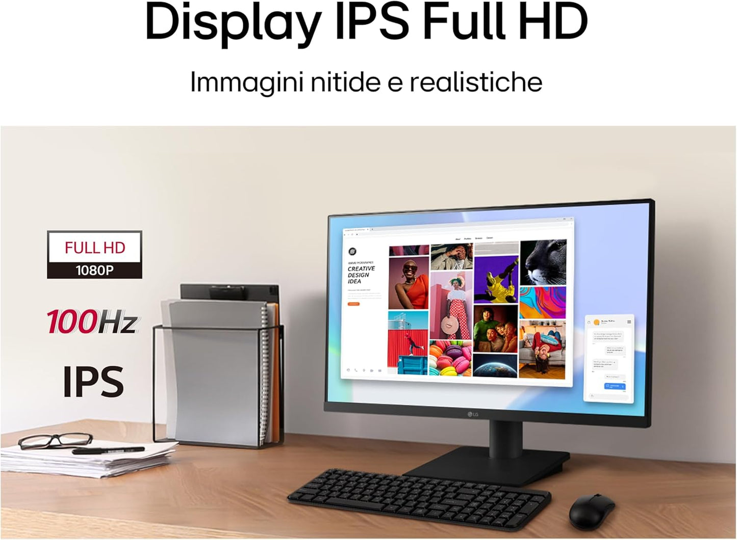 LG 24MS550 Monitor 24" Full HD IPS Speaker Stereo 100Hz 1920x1080