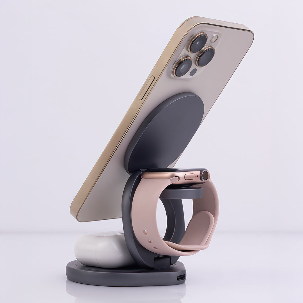 Carica Batteria wireless charger 15W Forever MAWC-200 3in1 apple Watch AirPods iPhone