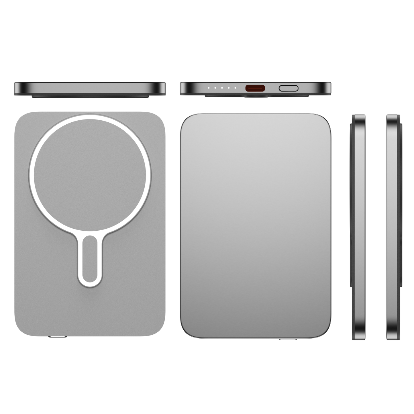 QUALO Slim MagSafe power bank 5000 mAh 20W grigio QMPB5-20-18