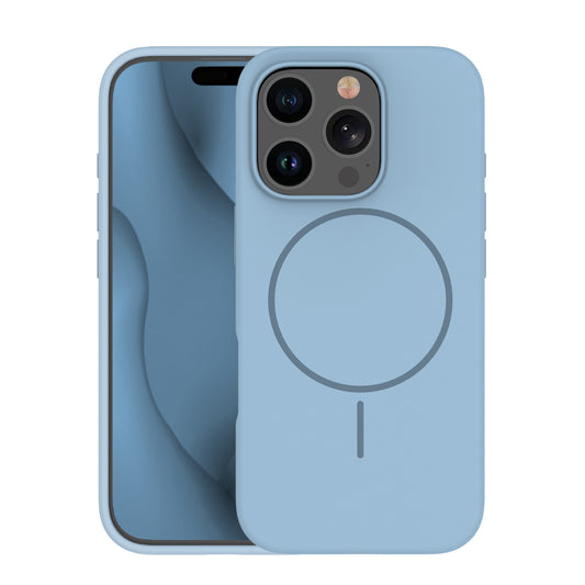 Custodia case silicone sottile MagSafe magnetica per iPhone 16 Pro Light Blu