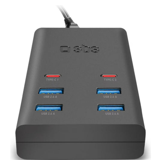 Caricatore multiporta 4 usb 2 tipo-c PD25W fast charge SBS 37W