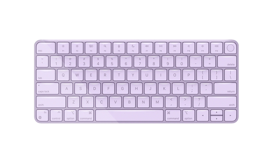 Apple Magic Keyboard Tastiera qwerty con Touch ID ricaricabile violet usata