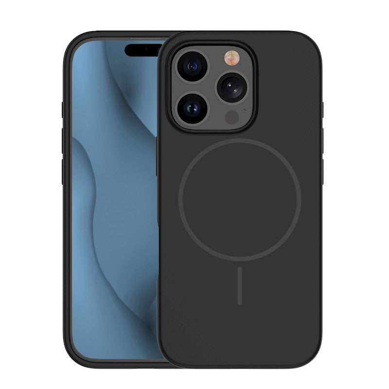 Custodia case silicone sottile MagSafe magnetica per iPhone 15 Pro Max Nera