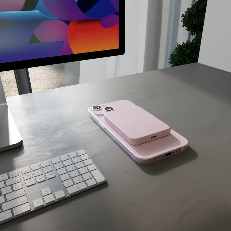 Power Bank Wireless Puro compatibile con tecnologia MagSafe “Mini Power Mag” 4200 mAh Rosa