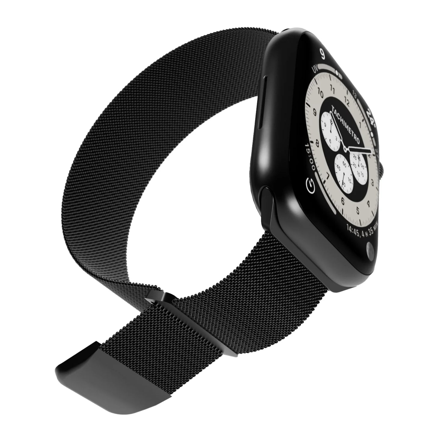 Cinturino Puro maglia milanese per Apple Watch 42/44/45/49mm Nero
