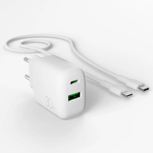 Kit Energia CaricabatteriePuro 30W USB‑A/USB‑C + cavo USB‑C