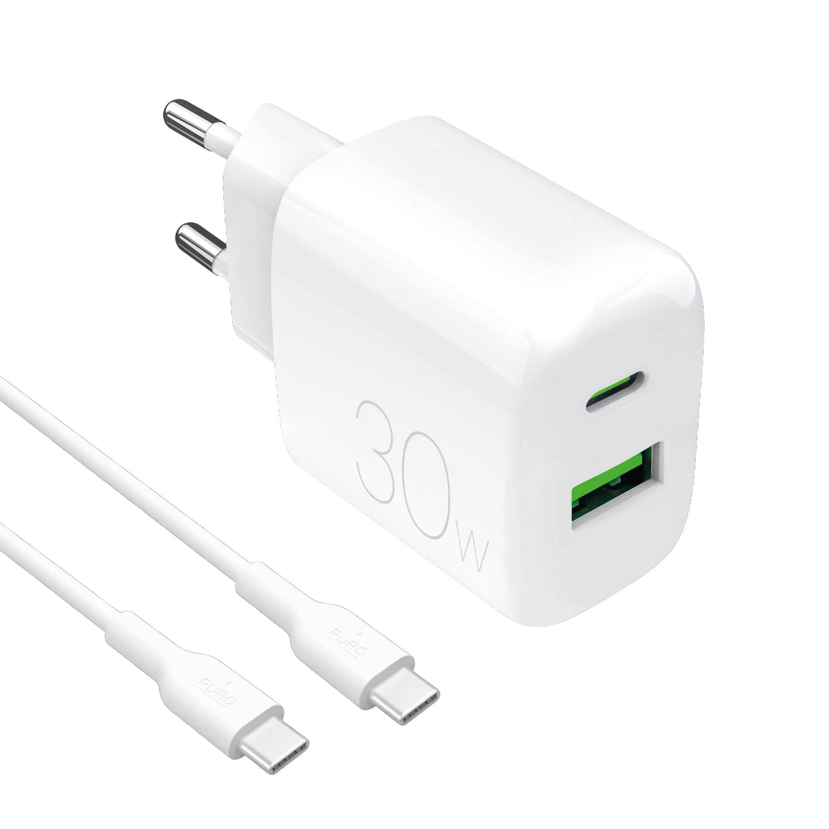 Kit Energia CaricabatteriePuro 30W USB‑A/USB‑C + cavo USB‑C