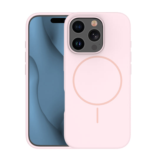 Custodia case silicone sottile MagSafe magnetica per iPhone 16 Pro Rosa
