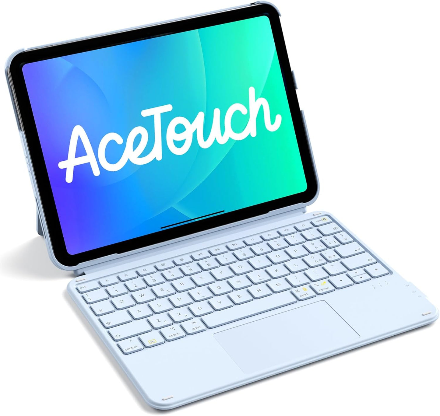 Custodia Tastiera per iPad 11a 10a Gen (10,9") Air 11" M3/M2 Air 6/5/4a Pro 11 4a-1a Azzurra