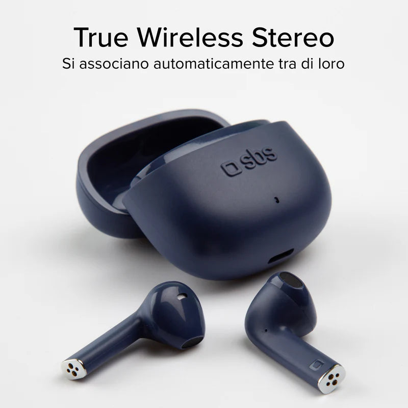 Auricolari wireless con tecnologia True Wireless Stereo TWS One Color Blu