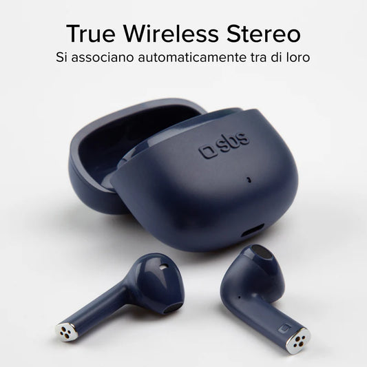 Auricolari wireless con tecnologia True Wireless Stereo TWS One Color Blu