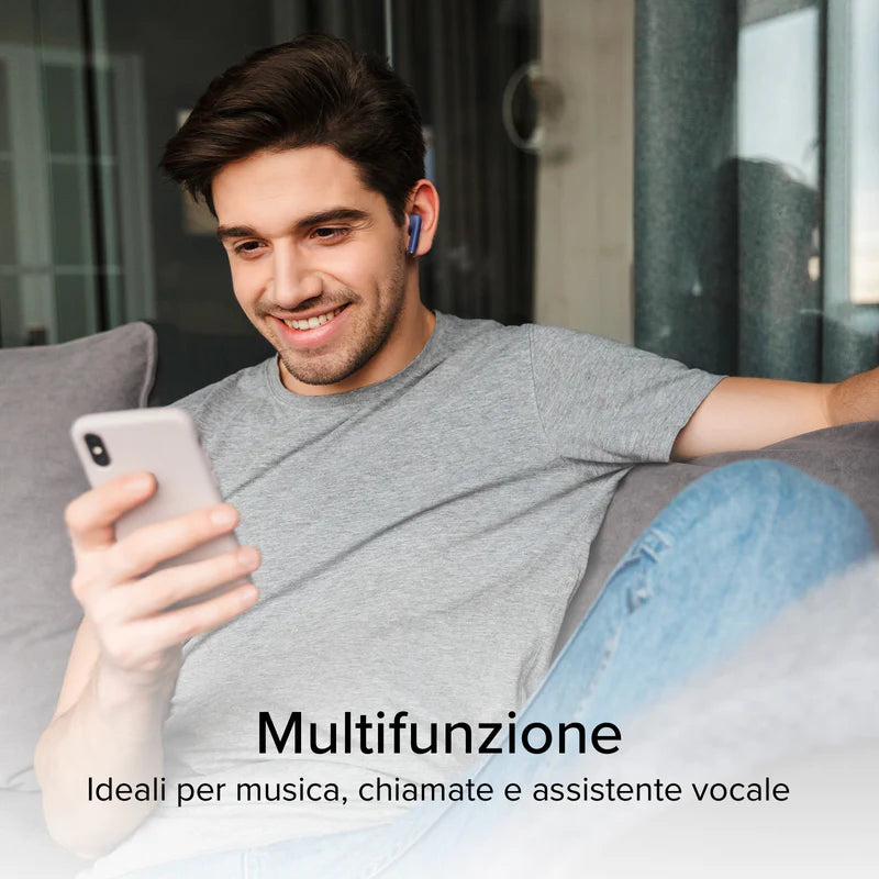 Auricolari wireless con tecnologia True Wireless Stereo TWS One Color Blu