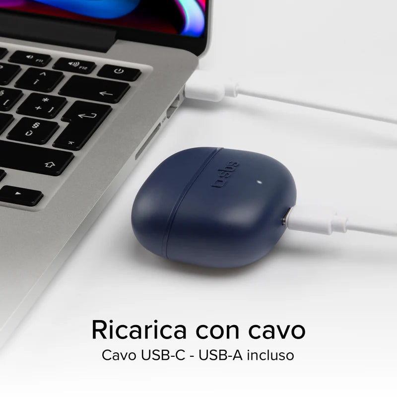 Auricolari wireless con tecnologia True Wireless Stereo TWS One Color Blu