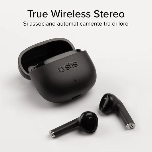 Auricolari wireless con tecnologia True Wireless Stereo TWS One Color Nero