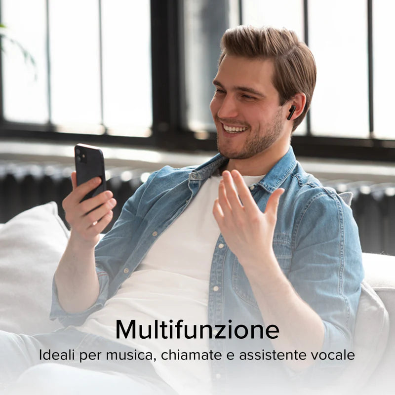 Auricolari wireless con tecnologia True Wireless Stereo TWS One Color Nero