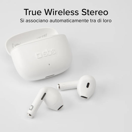 Auricolari wireless TWS semi in-ear SBS Go Pods bianco