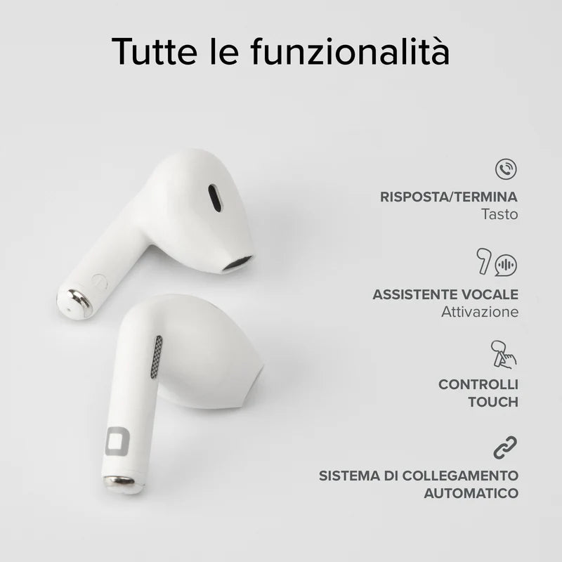 Auricolari wireless TWS semi in-ear SBS Go Pods bianco