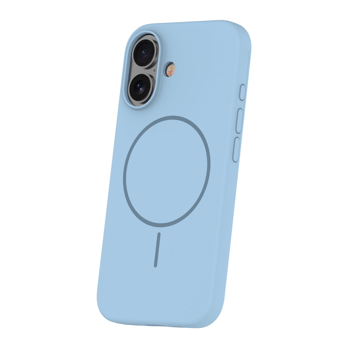 Custodia case silicone sottile MagSafe magnetica per iPhone 16 Light Blu