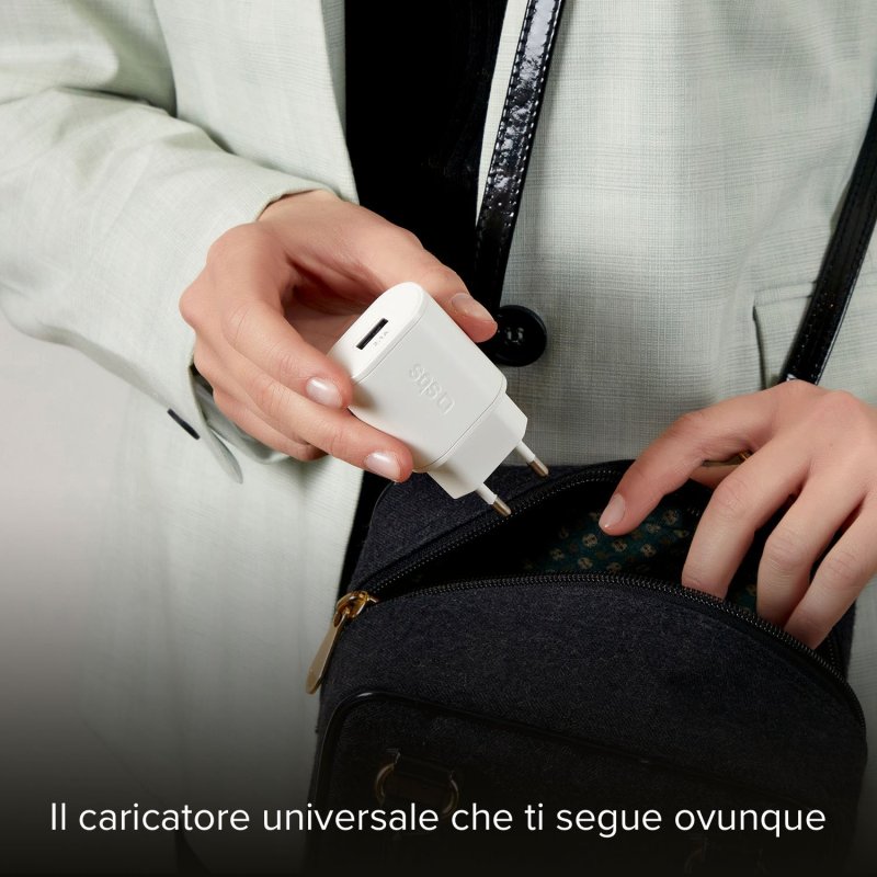 Caricabatterie caricatore 10 Watt SBS - Ricarica rapida con porta USB 2.1A Intelligent Charge (IC)