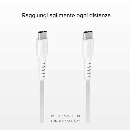 Cavo dati Type-C - Type-C 1,5m Bianco SBS