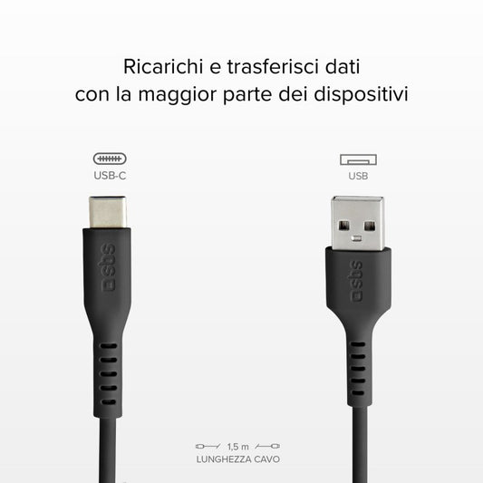 Cavo dati USB 2.0 - Type-C 1,5m Nero SBS