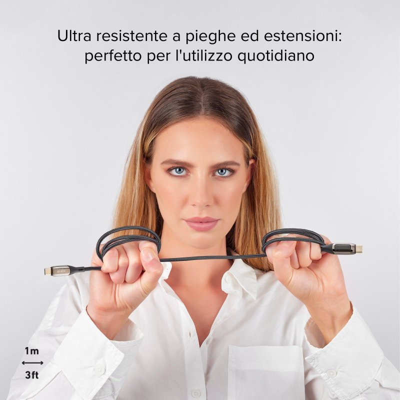 Cavo dati e ricarica con Power Delivery 100 Watt SBS - Connettori USB-C maschio