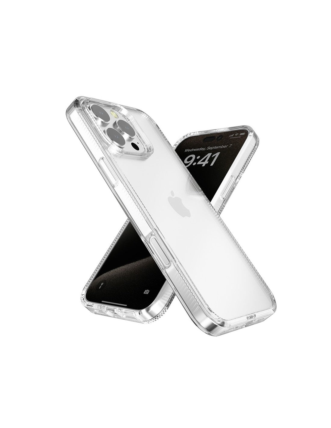 Custodia case silicone Semirigida trasparente texture antiscivolo per iPhone 15 Pro Max