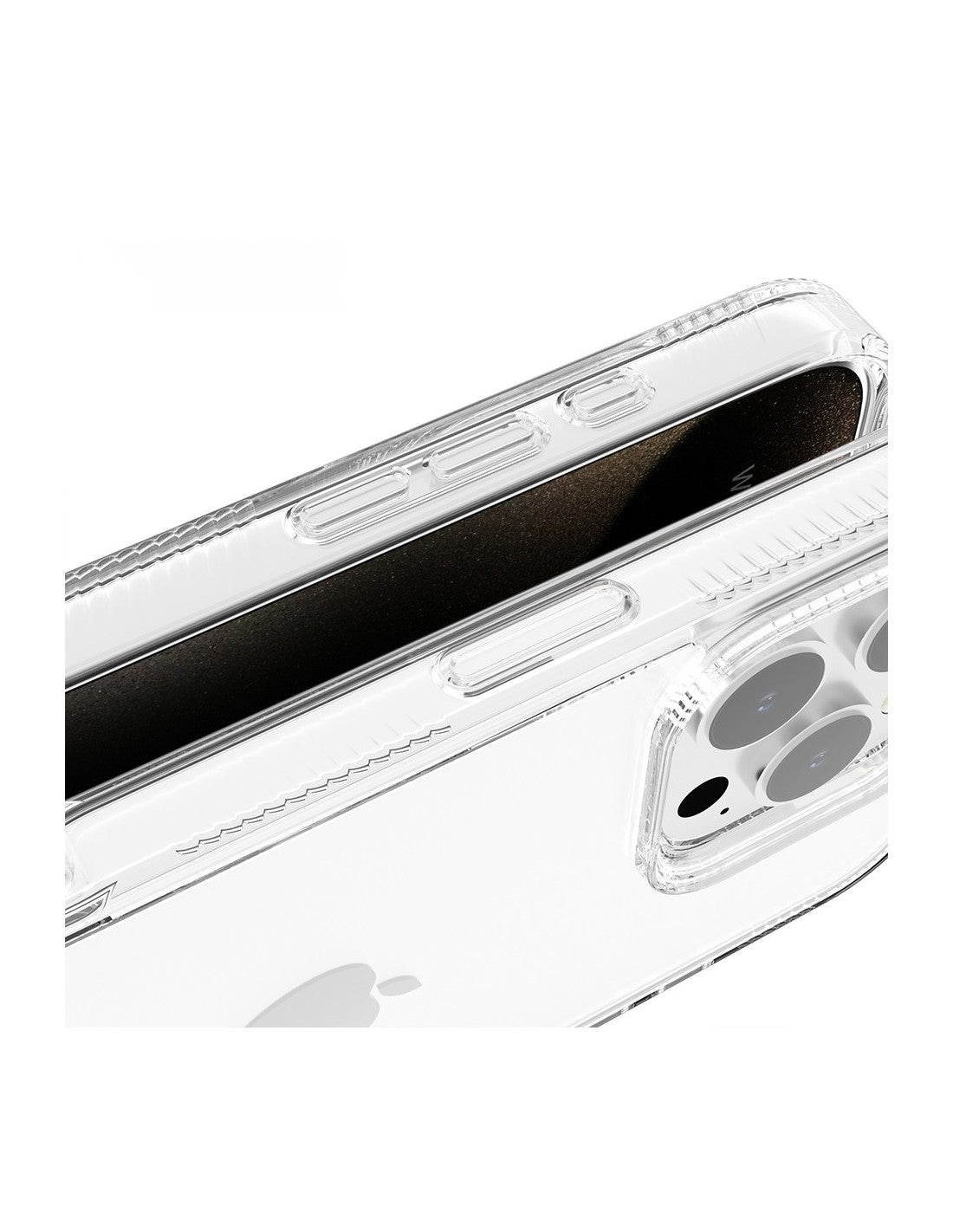 Custodia case silicone Semirigida trasparente texture antiscivolo per iPhone 15 Pro Max