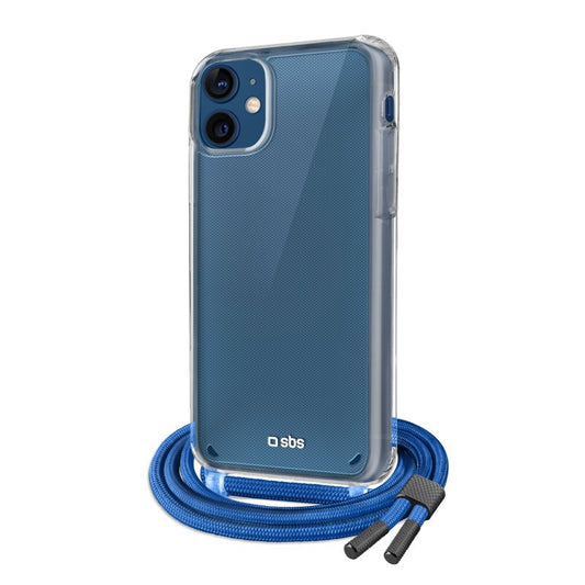 Cover trasparente con laccio da collo colorato per iPhone 12/12 Pro SBS