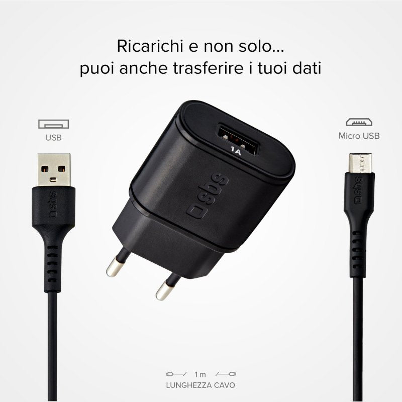 Kit di ricarica Micro USB da viaggio SBS