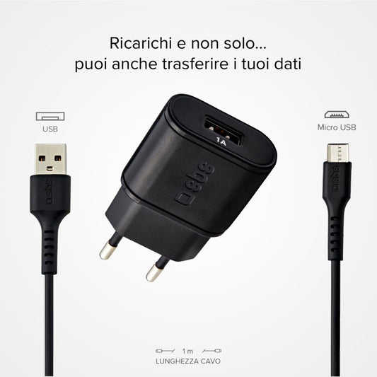 Kit di ricarica Micro USB da viaggio SBS